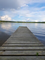 Obraz premium wooden pier on the lake