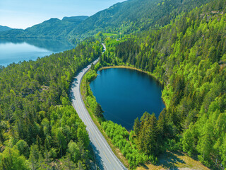 Norwegen, Norway, Tinnsja, Tinnsjå, See, Lake, River, Fluss, Episch, Wasser, Water, Deep, Düster,...