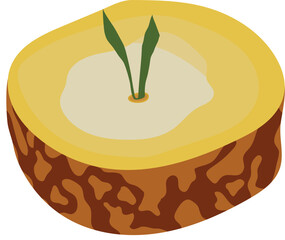 Single Kue Lumpur or Mud Cake Illustration Isolated on White Background