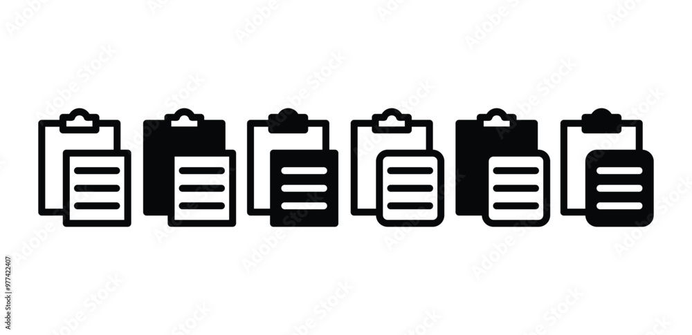 Poster paste file document icon symbol sign vector design black white color simple flat illustration isolat