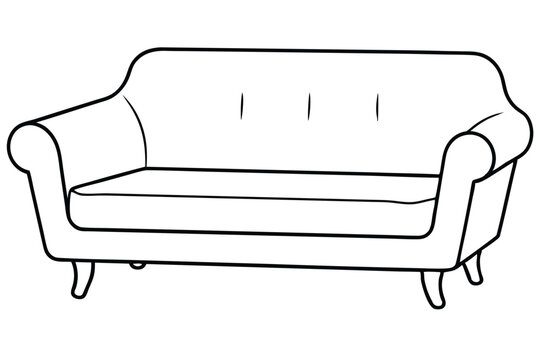 recommend clip art: Sofa side line art vector illustration