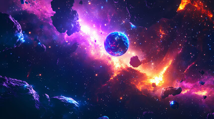 Vivid space phenomenon, suitable for high-impact visual media and educational material, space exploration scenes with interdimensional portals., space background. Space Exploration. Illustration