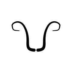 Animal horns icon, logo isolated on white background