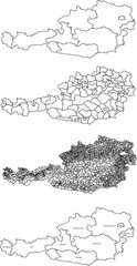 AUSTRIA MAP with its administrative divisions and regions