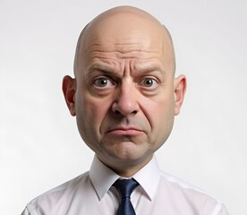 Big bold head man wearing a tie.
