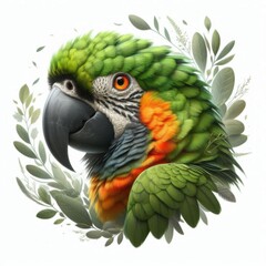 Fototapeta premium Amazon Parrot isolated on a white background