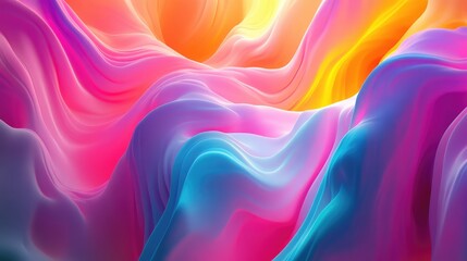 Obraz premium Gradual transition of bright neon colors flowing seamlessly into one another.