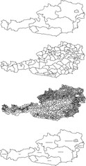 AUSTRIA MAP with its administrative divisions and regions