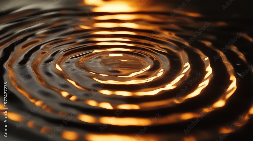 Poster gradually expanding ripples of light creating concentric circles in a soft gradient.