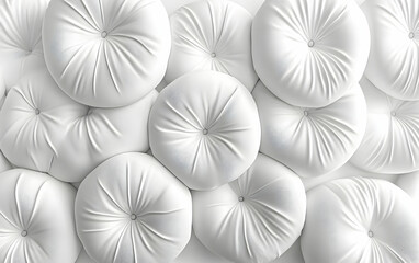 A close-up view of elegant white pillows, showcasing textured details and soft curves, perfect for home decor inspiration.