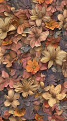 Fototapeta premium A vibrant arrangement of dried flowers in earth tones showcasing nature's delicate beauty