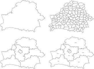 Obraz premium BELARUS MAP WITH DIVISIONS STATES DEPARTMENTS 