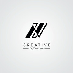 Modern Minimal Artistic Letter HN NH Logo Design. Initial Based Letter Logo Vector.