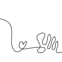 Obraz premium Vector illustration continuous one line art drawing of outline heart design