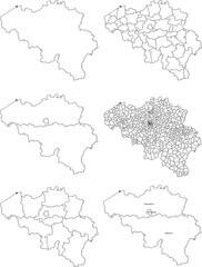 BELGIUM MAP with its administrative divisions and regions