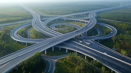 efficient design of highway interchanges, showcasing innovative engineering solutions for optimal traffic management and connectivity