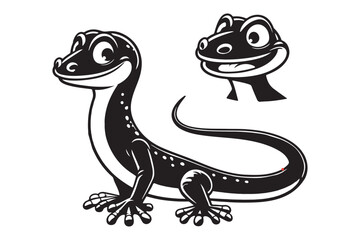 Lizard Silhouette Graphic on White Background