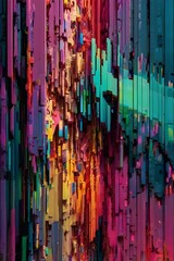 Fototapeta premium The abstract formation, with its jagged edges and multitude of colors, captivates the eye and draws the viewer in.