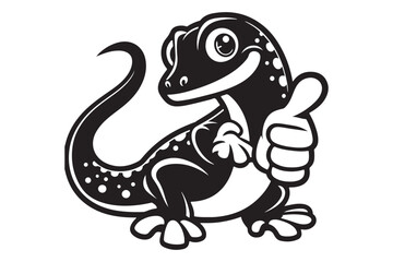 Lizard Silhouette Graphic Isolated on White