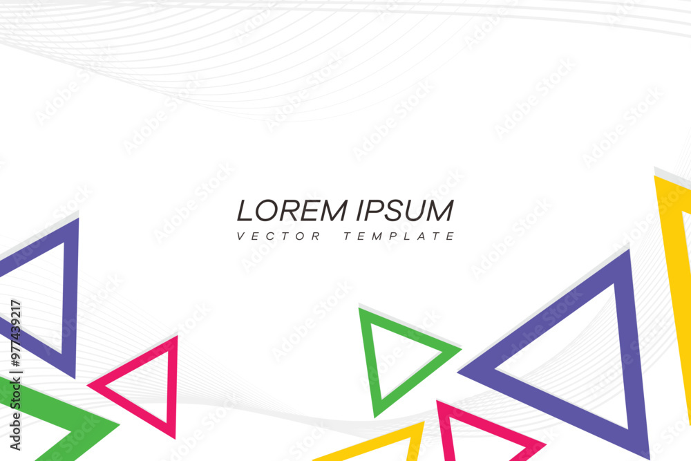 Poster abstract template purple and gray curve on square pattern white background vector template eps 10