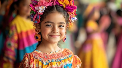 Fototapeta premium 12. A community event with people of all races and backgrounds celebrating cultural traditions, with vibrant colors and decorations representing global diversity