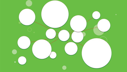 Abstract Background with White Connected Circles and Nodes: Modern Network, Data Visualization, and Technology Concept Design