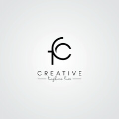 Abstract Minimal Artistic Letter FC CF Logo Design. Initial Based Letter Logo Vector.