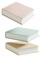 PNG Real books floating pastel colors.