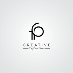 Abstract Minimal Artistic Letter FP PF Logo Design. Initial Based Letter Logo Vector.