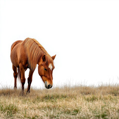 Fototapeta premium Horse Grazing Isolated