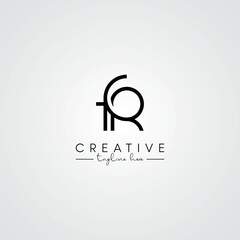 Abstract Minimal Artistic Letter FR RF Logo Design. Initial Based Letter Logo Vector.