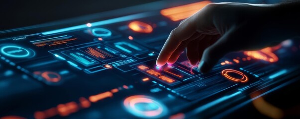 Augmented reality UX enhancement, holographic real-time edits, glowing user data overlays, futuristic application upgrades