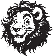  lion head black and white
