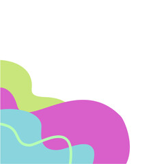 Abstract curve fluid elements for frame isolated on white background. Vector blobs set.