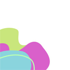 Abstract curve fluid elements for frame isolated on white background. Vector blobs set.