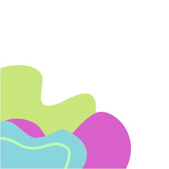 Abstract curve fluid elements for frame isolated on white background. Vector blobs set.