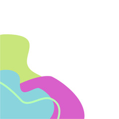 Abstract curve fluid elements for frame isolated on white background. Vector blobs set.