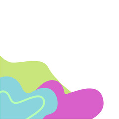 Abstract curve fluid elements for frame isolated on white background. Vector blobs set.