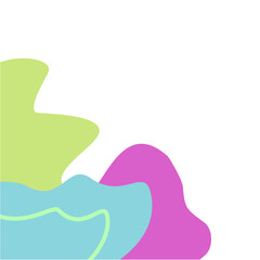 Abstract curve fluid elements for frame isolated on white background. Vector blobs set.