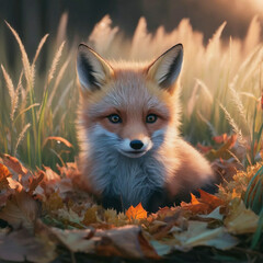 a cute baby fox 