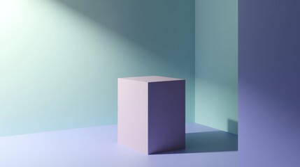 Various 3D shapes neatly arranged to create a wall. Turquoise and Purple Futuristic background.