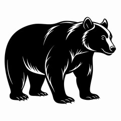 Fototapeta premium Bear Black vector silhouette