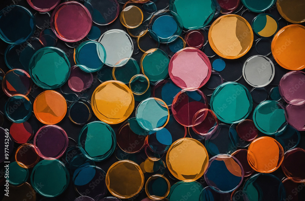 Aufkleber abstract geometric shapes with overlapping transparent circles