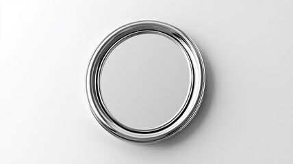 a simple oval silver frame on white background.