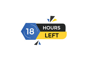 18 hours left, icon, stile, timer, countdown, clock, time,  background, template, 18 hours left, countdown, sticker, left banner, business, sale, label button