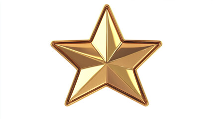Fototapeta premium Golden star on white background.