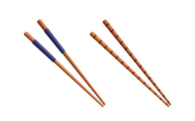 Traditional Korean Wooden Chopsticks On White Background With Elegant Design Patterns Reflecting Cultural Heritage