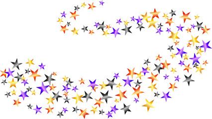 magical festive explosion, flying, falling glitter star surrounded vector. isolated swirl line