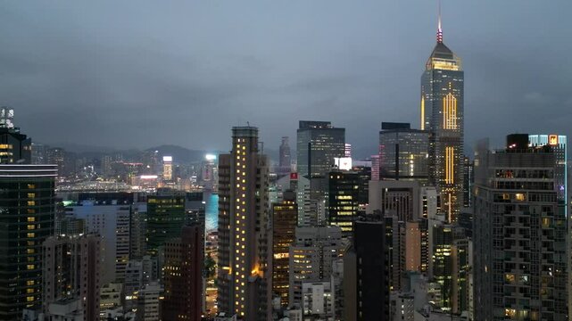 Hong Kong apartments in cityscape background, wan chai June 5 2022