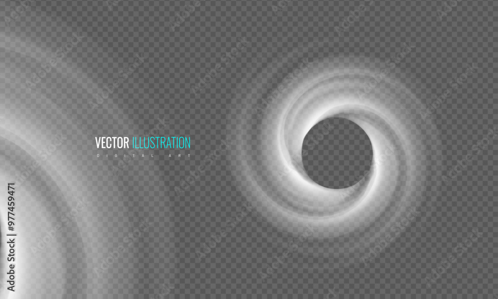 Fototapete circle vortex light effect on a transparent background. spiral air flow is a design element